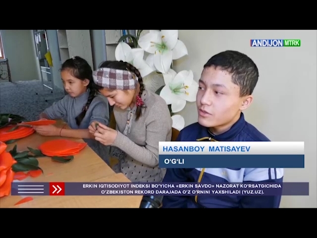 Воспитанник Семейного детского дома из Андижанской области Хасанбой Матисаев