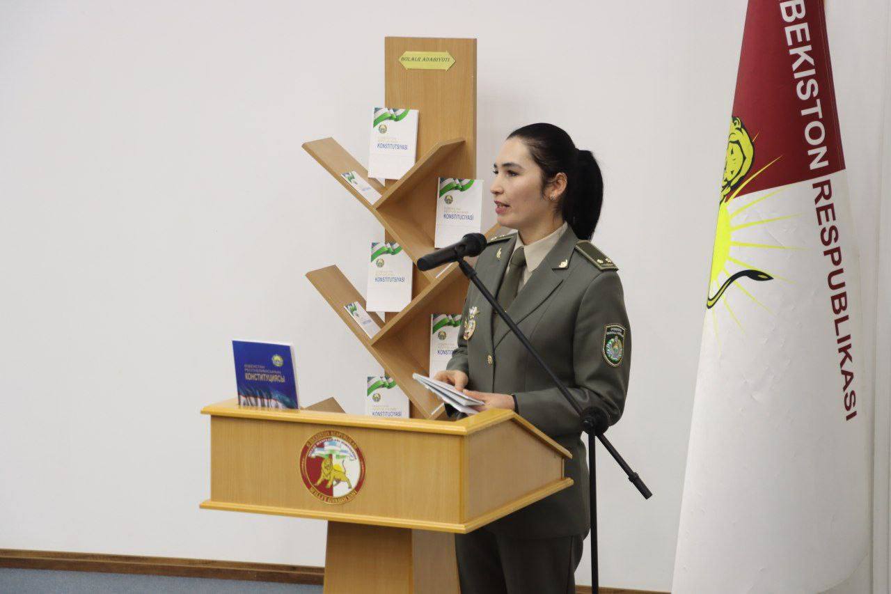 Milliy gvardiya Farg‘ona viloyati bo‘yicha boshqarmasi  harbiy qismida Konstitutsiyamizning 32 yilligiga bag‘ishlangan bayram tadbiri tashkil etildi