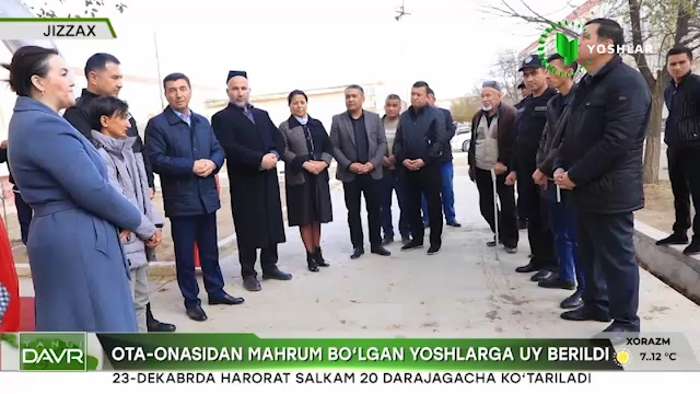 Bayram arafasida Jizzax viloyatida ota-ona qaramogʻidan mahrum boʻlgan yoshlarga yangi uylarning kalitlari topshirildi.